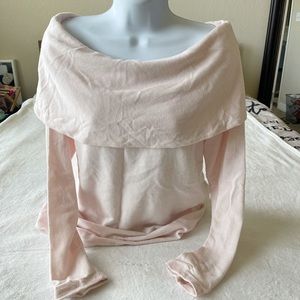 Pink Off Shoulder Long Sleeve Top